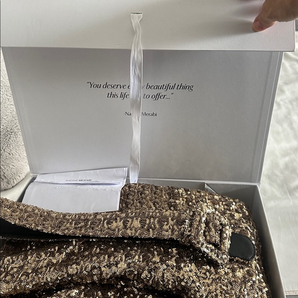 NADINE MERABI LUCINDA  Glittering Gold Jumpsuit. S/M
US 6 - Picture 16 of 17